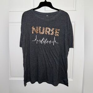 Gray 'Nurse Life' Graphic T-Shirt